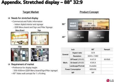 kupować Wyświetlacz bar rozciągnięty LCD Digital Signage LG 88'' LD880DEN-UKA2 3840*1080 Pixels 56 Pin 1.07B Kolory 700CD/M2 online manufacture