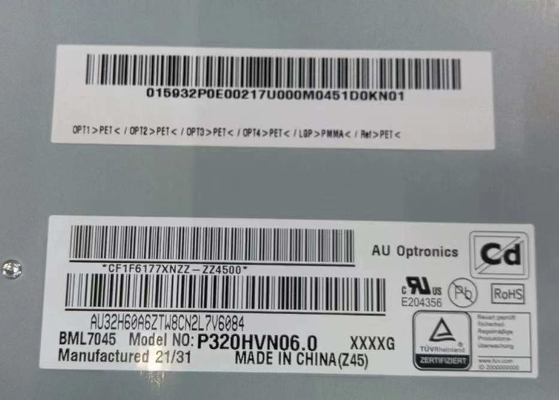 AUO 32INCH Digital Signage LCD Panel P320HVN06.0 1920*1080Pixels 69PPI 4000 1 Wskaźnik kontrastu 51P LCM